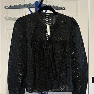 Madewell Black Eyelet Blouse